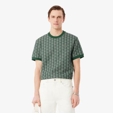 Imagem de Camiseta Lacoste Jacquard Com Monograma Masculina-Masculino