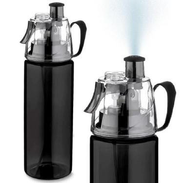 Imagem de Garrafa Squeeze Plástico Com Spray Borrifador 600ml - Top Útil, Preto