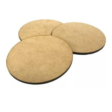 Imagem de 10 círculo em mdf - 25 cm - modelo liso - corte a laser - base ou tamp