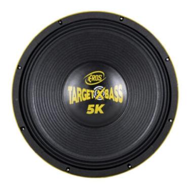 Imagem de Alto Falante Subwoofer Eros Target Xbass 5k para Som Automotivo com 2500W RMS 4 OHMS 15 Polegadas Amarelo