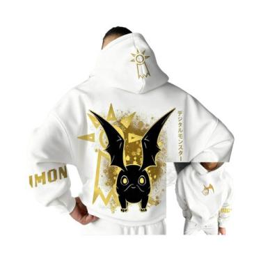 Imagem de Hoodie Unissex Oversize Com Estampa Gráfica De Anime Digimon, Suéter C