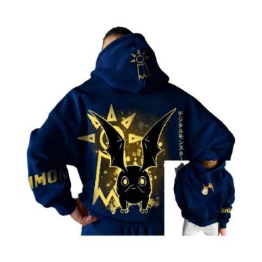Imagem de Hoodie Unissex Oversize Com Estampa Gráfica De Anime Digimon, Suéter C