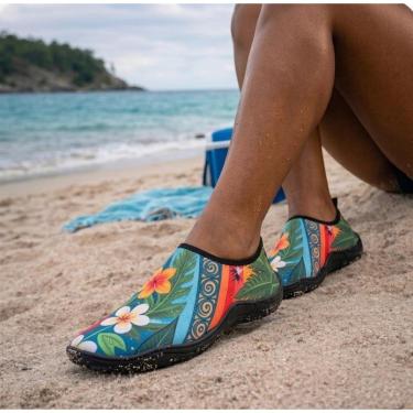Imagem de Sapatilha Aquática Feminina AquaVibe Conforto Neoprene Antiderrapante Secagem Rápida Versatilidade-Feminino