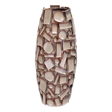 Imagem de VASO DECORATIVO ENFEITE PLANTA CERÂMICA 45x21x21cm BEGE