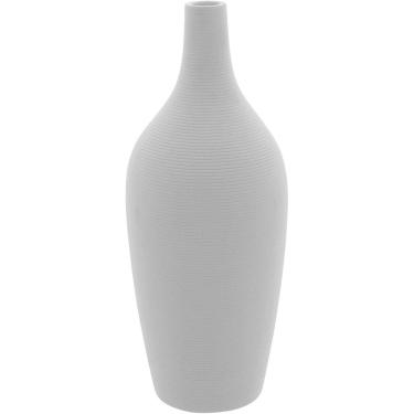 Imagem de VASO DECORATIVO ENFEITE PLANTA CERÂMICA 28x10x10cm BRANCO