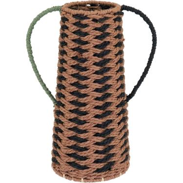 Imagem de VASO DECORATIVO ENFEITE PLANTA FIBRA 31x23x23cm BEGE