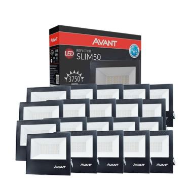 Imagem de Refletor Led Avant 50W 3000K Bivolt Preto 20 Unidades