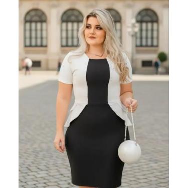 Imagem de Vestido Midi Peplum Blazer Moda Feminina Evangélica - Miss FLOWER, Bra