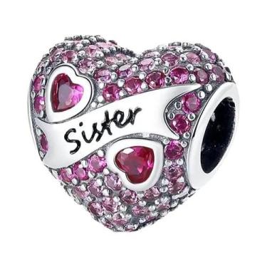 Imagem de Pulseira Feminina De Prata Esterlina 925 Com Pingente De Coração E Con