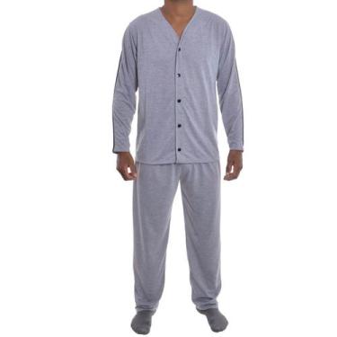 Imagem de Pijama Masculino meia malha de botão Victory, GG, Cinza