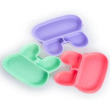 Imagem de Prato Silicone Premium Bichinhos Infantil Ventosa Talher - Select