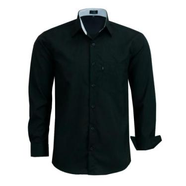 Imagem de Camisa Social Amil Masculina Manga Longa Com Bolso Clássica Uniformes 