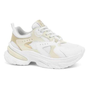 Imagem de Tênis Branco e Creme Feminino Ramarim Conforto Academia Tamanho:37Cor: