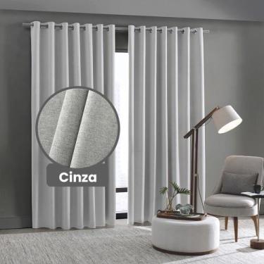 Imagem de Cortina Blackout 100% Linen 4,2 x 2,3 - Bella Janela, CINZA
