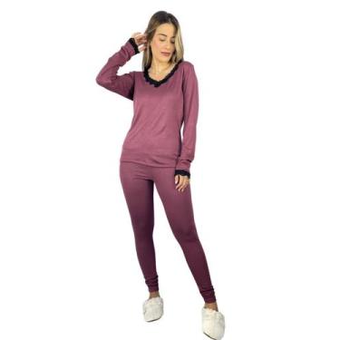 Imagem de Pijama Viscose Canelada Eloá Telha - Mimo de Renda, P