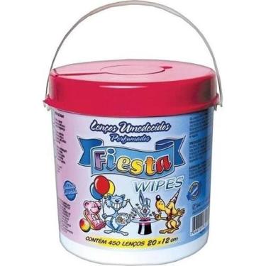Imagem de Lenco umedecido fiesta wipes 400un balde rosa