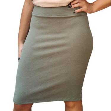 Imagem de Saia Moda Evangelica Feminino Midi Lisa Social Jovem Cintura Alta  - U