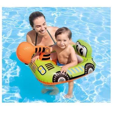 Imagem de Boia Bote Inflável Infantil Retroescavadeira Praia Piscina 86cm - Inte