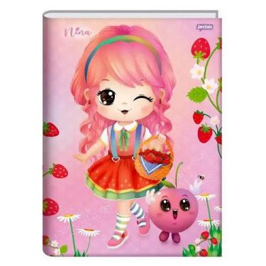 Imagem de Caderno brochura capa dura 80 folhas Nina jandaia, Rosa