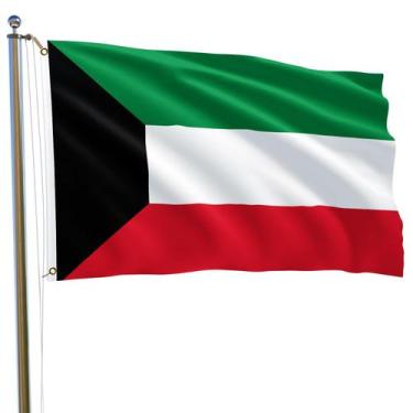 Imagem de Bandeira MTTUOU Kuwait Kuwait Poliéster 150x240cm Interior e Exterior