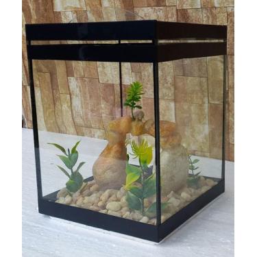 Imagem de Aquário Beteira Tubular Decorada Peixe Betta 4,5L até a bordar - MF