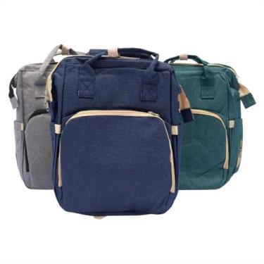 Imagem de Mochila Bolsa Maternidade Bebê Térmica Berço Fraldário - Sem Marca, Az