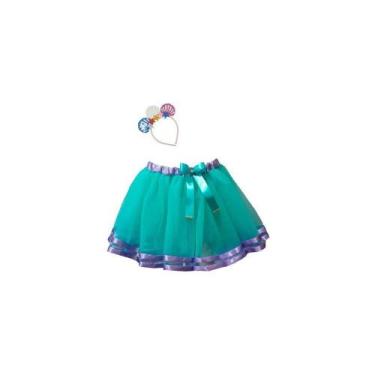 Imagem de Saia Tule Sereia Com Tiara - Mundo Encantado Fantasias
