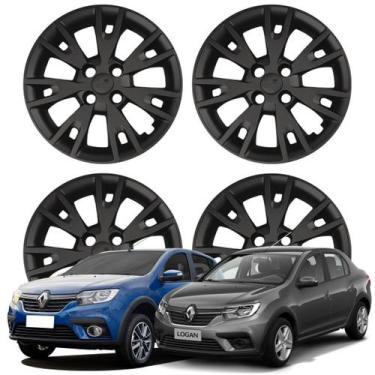 Imagem de Jogo Calota Aro 15" Renault Sandero Logan 2020 em diante Preto Fosco 8