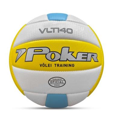 Imagem de Bola de Volei Poker Training VLT 140 05844, Amarelo, Branco, Celeste