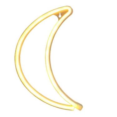 Imagem de Luminária Lua Led Neon Letreiro Luz Parede Usb Pilha - Coisaria