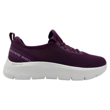 Imagem de Tênis skechers go walk flex com cadarço ref: 896364br feminino, Roxo, 