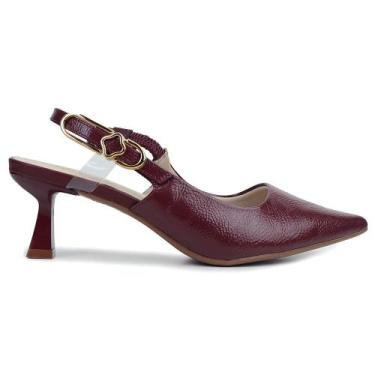 Imagem de Sapato Feminino Bebecê Verniz Smash Bordô - T3814, 36, Bordô