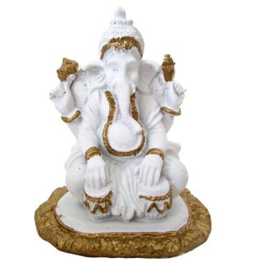 Imagem de Estatua ganesha sentado 11cm branco - un - B.E.