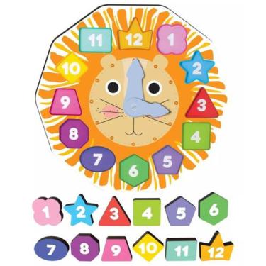 Imagem de Jogo Infantil Aprendendo as Horas Brinquedo Educativo 15 Peças Feito e