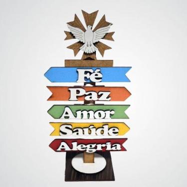 Imagem de Enfeite Espirito Santo feito em madeira - artesanal caruaru