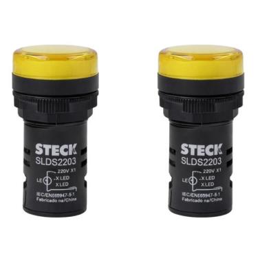 Imagem de 2 Sinaleiro LED 22,5mm Steck 220V Luminoso AM SLDS2203