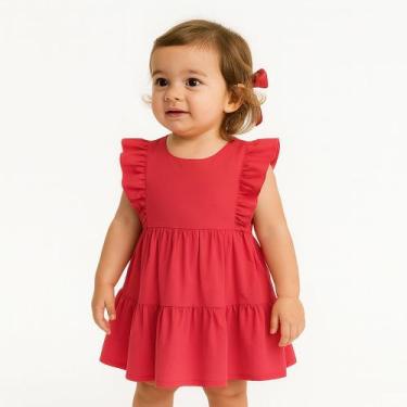 Imagem de Vestido Bebê Bordado Flores Menina com Calcinha Papilloo, 3 ANOS