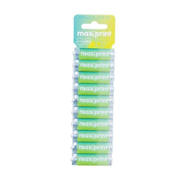 Imagem de Pilha Maxprint AA Alcalina 1,5V Capacidade 2450MAH Longa Duracao Blister 10 Unidades Amarelo