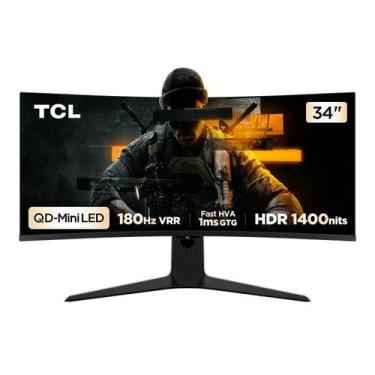 Imagem de Monitor Gamer Curvo TCL 34 Polegadas QLED Mini LED WQHD R83Q 180Hz 1ms