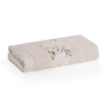 Imagem de Toalha de Rosto Karsten Yuna Avulsa 430g/m² Algodão -, Platina/Branco 