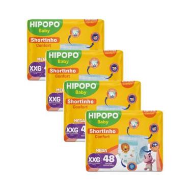 Imagem de Kit c/4un fralda calça hipopó tam xxg 48un cada