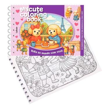 Imagem de Livro De Colorir Coleção My Cute Coloring Book Capa Dura Espiral Folha