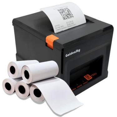 Imagem de Impressora Térmica 80mm Usb Rede Guilhotina Goldensky + 5 Bobinas Cupo