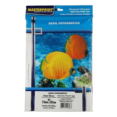 Imagem de Papel Glossy Dupla Face 120g A4 Branco Masterprint 50 Folhas - Sem mar