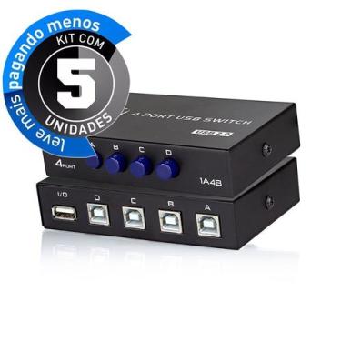 Imagem de Kit com 5 Switch 4x1 - Periféricos USB A/B 2.0 - CIRILO CABOS