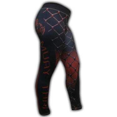 Imagem de Calça de Compressão Termica Legging Feminina - 2463 Grade - Muay Thai - Vermelha - GG