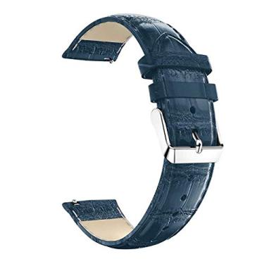 Imagem de Pulseiras NSmart compatíveis com Amazfit GTR 47MM / GTR 2 / GTR 2e / GTR 3 / GTR 4 (Azul em couro)