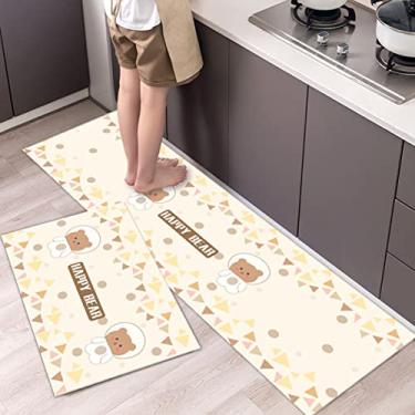 Imagem de Tapetes de cozinha e tapetes de borracha antiderrapantes para cozinha, tapete de cozinha, tapete de cozinha, lavável, tapete de cozinha, tapete para banheiro, corredor, tapete