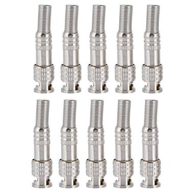 Imagem de Conector BNC para câmera CCTV conector BNC, 10 peças, conector BNC macho sem solda para sistemas de câmeras de vigilância