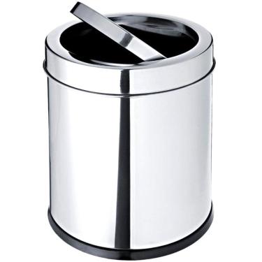 Imagem de Lixeira Com Tampa Basculante Banheiro Cozinha 3L Aço Inox